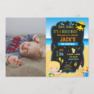 Convites Foto de Verão de Festa de aniversário Loura-de-pra