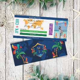 Convites Foto de Viagem de Embarque Passado México Salvar a