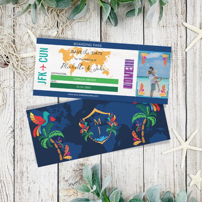 Convites Foto de Viagem de Embarque Passado México Salvar a (Criador carregado)