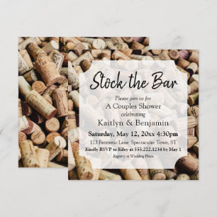 Convites Foto de Vinho, Stock o Chá de Casais Bares