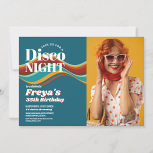 Convites Foto de Vintagem do Disco Vintage de Aniversário d