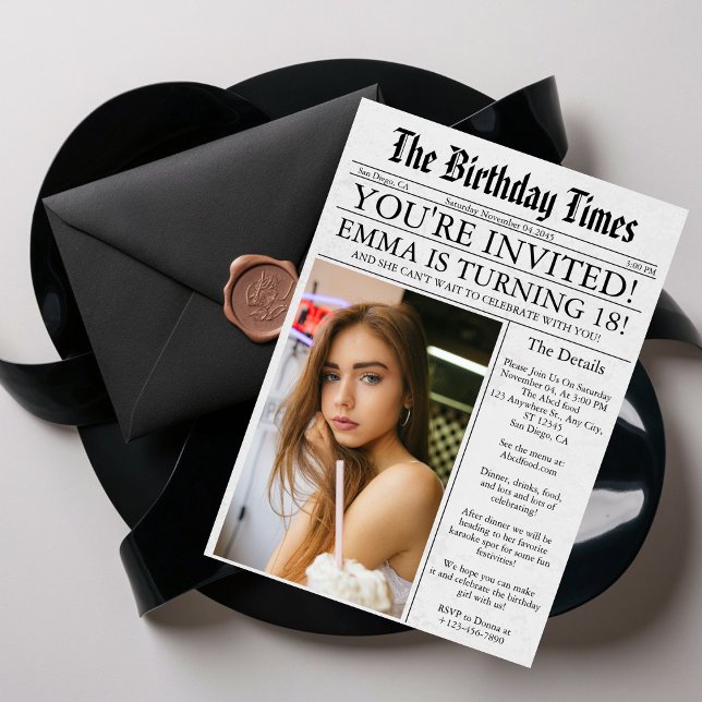 Convites Foto divertida exclusiva do jornal 18ª Festa de an (Criador carregado)