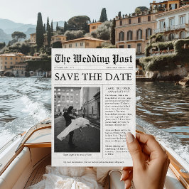 Convites Foto divertida exclusiva do jornal Salvar a data C