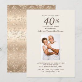 Convites Foto do 40º Aniversário de Casamento em Damasco Do