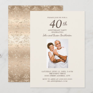 Convites Foto do 40º Aniversário de Casamento em Damasco Do