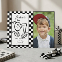 Foto do 6 7 Meme de Aniversário com Xadrez Preto