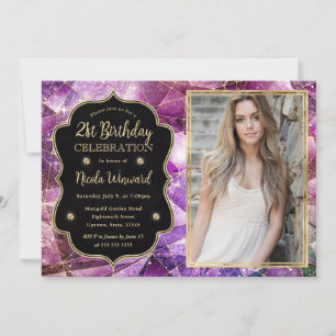 Convites Foto do aniversário de 21 anos do Crystal Galaxy M