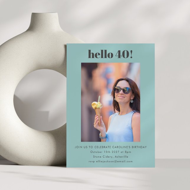 Convites Foto do aniversário de 40 anos de Festa de Aqua Si (Criador carregado)