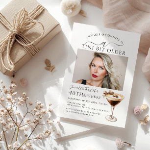 Convites Foto do aniversário de 40 anos Espresso Martini