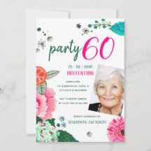 Foto do Aniversário de 60 Anos com Tema Floral Bri