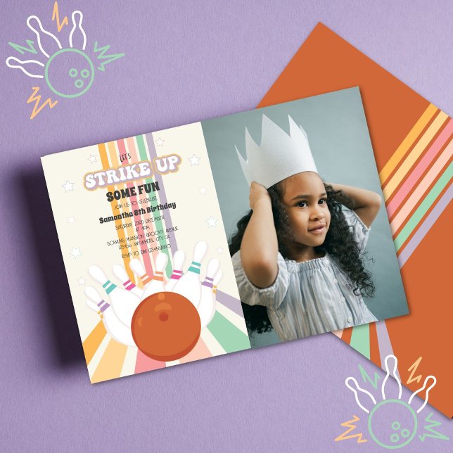 Convites Foto do Aniversário de criança da Boliche Retroati (Criador carregado)