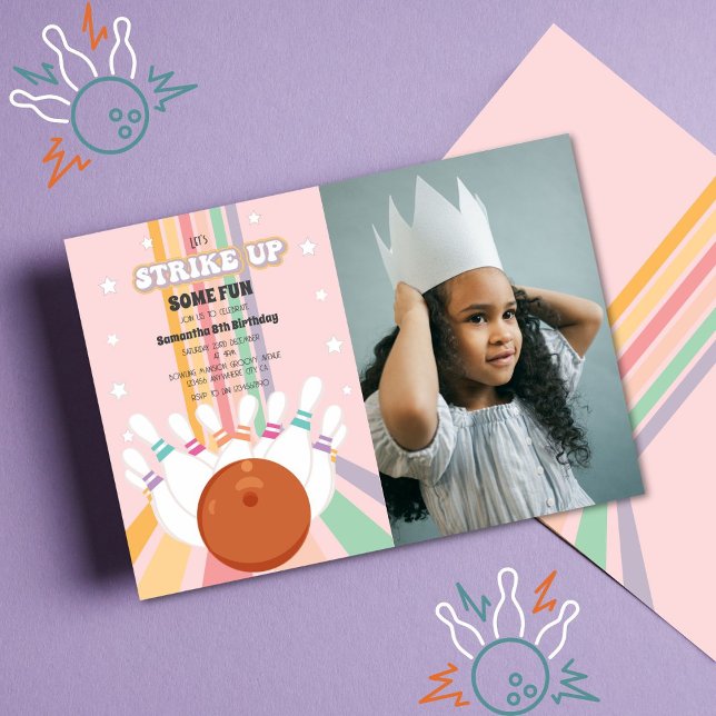 Convites Foto do Aniversário de criança da Boliche Retroati (Criador carregado)