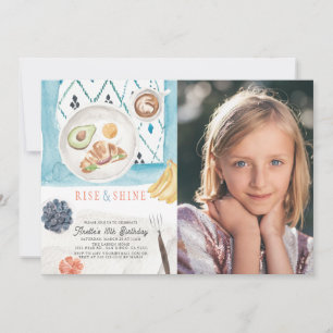 Convites Foto do Aniversário de criança de Aquarela de Brun