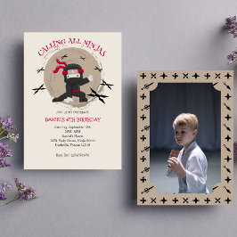 Convites Foto do Aniversário de criança do Guerreiro Ninja