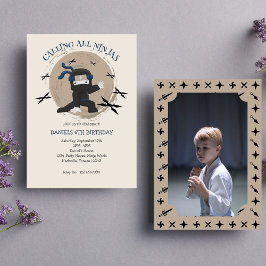 Convites Foto do Aniversário de criança do Guerreiro Ninja