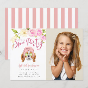 Convites Foto do Aniversário de criança do Partido Spa