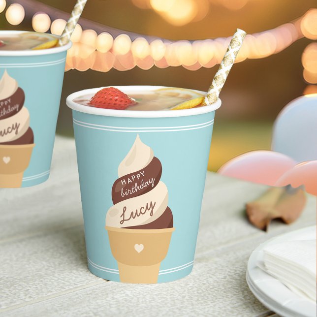 Convites Foto do Aniversário de criança do Sorvete de Choco (Criador carregado)