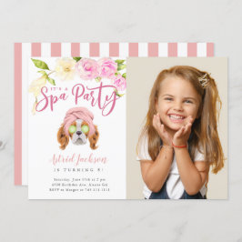 Convites Foto do Aniversário de criança do Spa Party