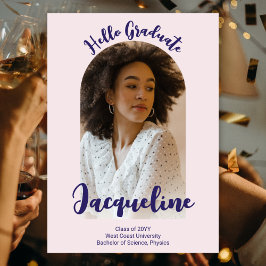 Convites Foto do Arch de Script Purple do Retro Hello Forma