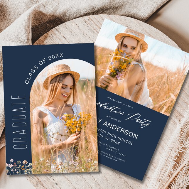 Convites Foto do arco de Festa de formatura de flor selvage (Criador carregado)