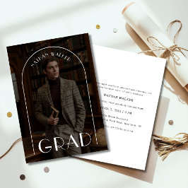 Convites Foto do arco de Formando preto com retrô branco cl