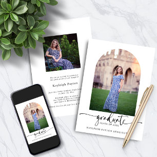 Convites Foto do Arco de Graduação de Script bonito