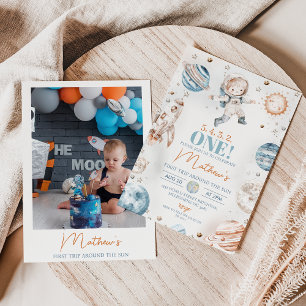 Convites Foto do Astronauta Primeira Viagem em Torno do Sol