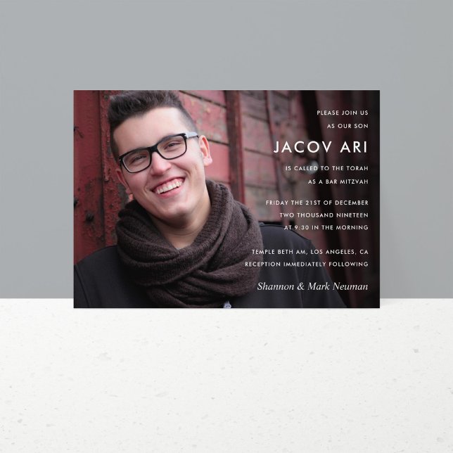 Convites Foto do Bar moderno Mitzvah ou Bat Mitzvah (Criador carregado)
