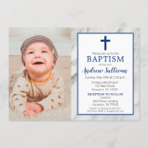 Foto do Batismo do marinho Blue Boy Marble