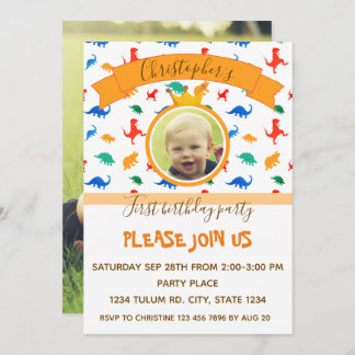 Convites Foto do bebê da festa do aniversário de criança Di