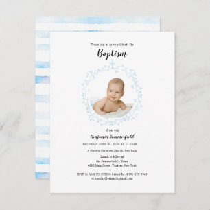 Convites  Foto do Bebê do Evento Religioso Cristão Batismo