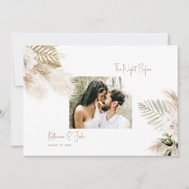 Convites Foto Do casal Pampas Na Noite Anterior (Frente)