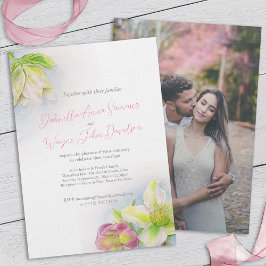 Convites Foto do casamento da Hellebore watercolor art Spri