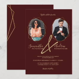 Convites Foto do casamento do quadro do terrário de ouro ve