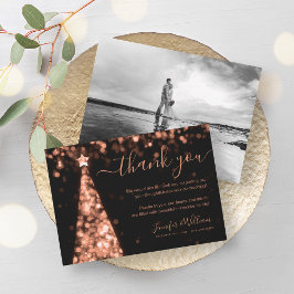 Convites Foto do casamento Dourado da Árvore Festiva