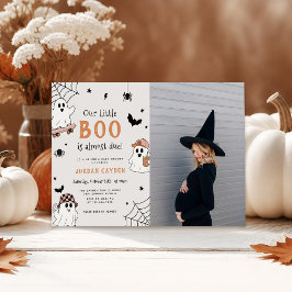 Convites Foto do Chá de Bebê Fantasma de Halloween Little B