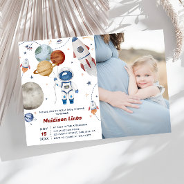 Convites Foto do Chá de fraldas Astronauta do Espaço Exteri