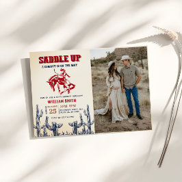 Convites Foto do Chá de fraldas Rodeo Western Cowboy
