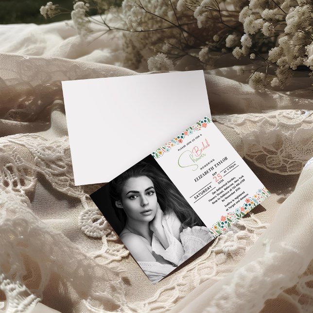 Convites Foto do Chá de panela de Flor Retroativo Custa (Criador carregado)