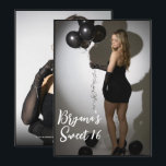 Convites Foto do cheio Frente e Trendy Modern Sweet 16<br><div class="desc">Personalize como quiser.</div>