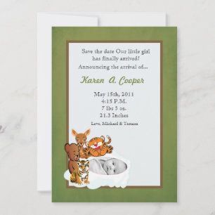 Convites Foto do Círculo 5x7 Gril e Programa de Bebês para