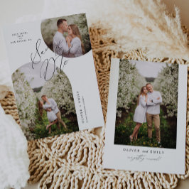 Convites Foto do Círculo de Arca Moderna Simples Salvar a D