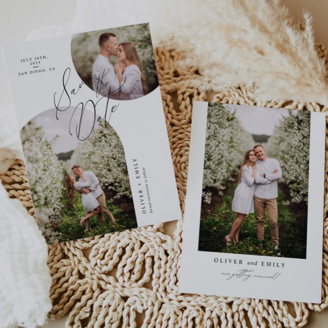 Convites Foto do Círculo de Arca Moderna Simples Salvar a D (Criador carregado)