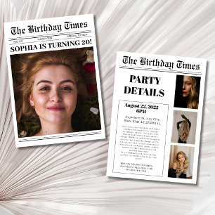 Convites Foto do Cobrir de jornal Festa de aniversário
