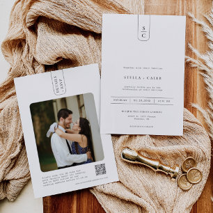 Convites Foto do Código QR de Arch Geométrico Mínimo Simple