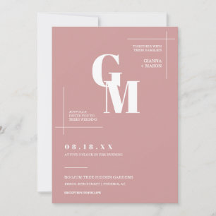 Convites Foto do Código QR de Casamento de Boho Rosa Cinza 