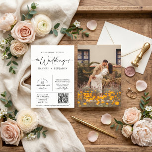 Convites Foto do Código QR do Arch de Casamento Mínimo de S