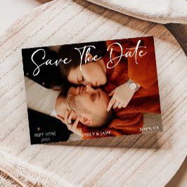 Convites Foto do código QR preto e branco moderno Salvar a 