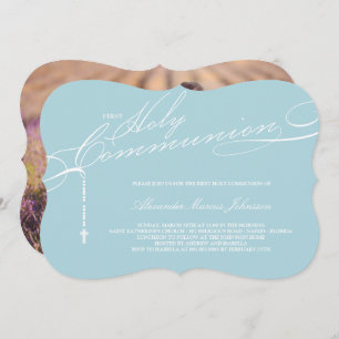 Convites Foto do comunhão santamente do rosário moderno