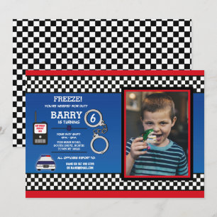 Convites Foto do detetive da festa de aniversário do agent